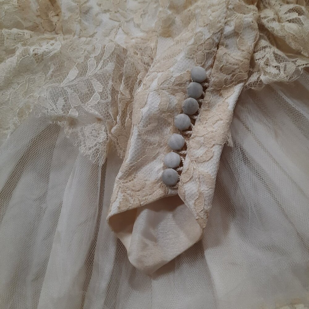 Vtg 40s handmade wedding dress - Picture 10 of 15